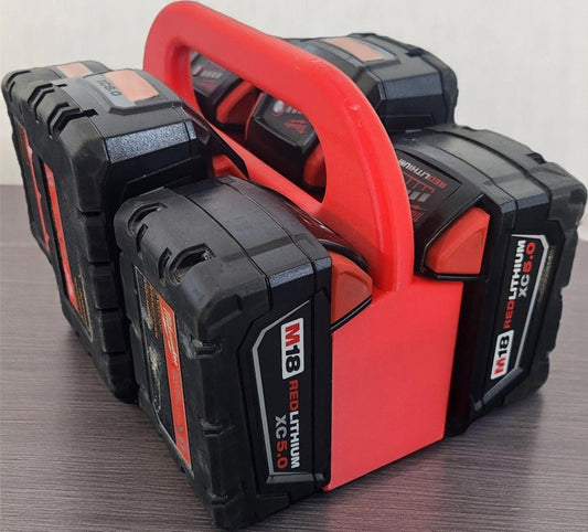 Milwaukee M18 Battery Holder – 6 Bank | Rugged Power Tool Organizer | Jobsite, Garage Storage | Battery Caddy & Carrier | Gift for Him